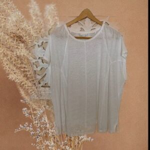 J. Jill Linen Blend Short Sleeve Tee XL NWOT